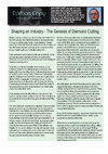 Research paper thumbnail of Shaping an Industry - the Genesis of Diamond Cutting