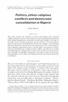 Research paper thumbnail of Politics, ethno-religious conflicts and democratic consolidation in Nigeria