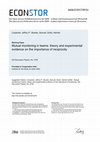 Research paper thumbnail of Mutual Monitoring in Teams: Theory and Experimental Evidence on the Importance of Reciprocity