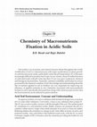 Research paper thumbnail of Chemistry of Macronutrients Fixation in Acidic Soils Acid Soil Environment: Concept and Understanding