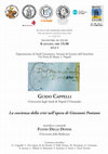 Research paper thumbnail of Seminario - Conference: Guido Cappelli (Univ. L'Orientale di Napoli), La coscienza della fine nell'opera di Giovanni Pontano