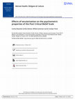 Research paper thumbnail of Effects of secularisation on the psychometric properties of the Post Critical Belief Scale