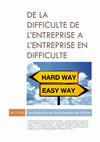 Research paper thumbnail of De la difficulté de l’entreprise à l’entreprise en difficulté.pdf