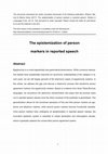 Research paper thumbnail of The epistemization of person markers in reported speech