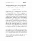 Research paper thumbnail of Memories Spoken and Unspoken: Hearing the Narrative Voice in Dichterliebe