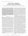 Research paper thumbnail of Stereoscopic ranging by matching image modulations