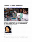 Research paper thumbnail of " Hepatitis is a deadly global threat "