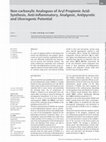 Research paper thumbnail of Non-carboxylic Analogues of Aryl Propionic Acid: Synthesis, Anti-infl ammatory, Analgesic, Antipyretic and Ulcerogenic Potential