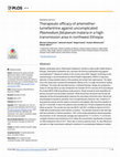 Research paper thumbnail of Therapeutic efficacy of artemether- lumefantrine against uncomplicated Plasmodium falciparum malaria in a high- transmission area in northwest Ethiopia