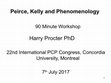 Research paper thumbnail of Montreal Peirce, Kelly and Phenomenology May 17.pptx