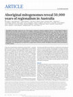 Research paper thumbnail of Tobler, Ray et al, 'Aboriginal mitogenomes reveal 50,000 years of regionalism in Australia' in Nature 544(7649):180-184 · March 2017