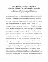 Research paper thumbnail of Fides Quaerens Rectitudinis Intellectum: Christian Faith and Practical Rationality in Anselm