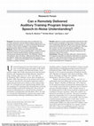 Research paper thumbnail of Can a Remotely-Delivered Auditory Training Program Improve Speech-in-Noise Understanding?