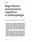 Research paper thumbnail of Roger Bartra: neurosciences cognitives et anthropologie