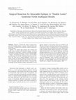 Research paper thumbnail of Surgical Resection for Intractable Epilepsy in “Double Cortex” Syndrome Yields Inadequate Results