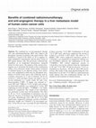 Research paper thumbnail of Benefits of combined radioimmunotherapy and anti-angiogenic therapy in a liver metastasis model of human colon cancer cells