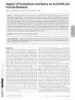 Research paper thumbnail of Impact of Formulation and Saliva on Acid Milk Gel Friction Behavior