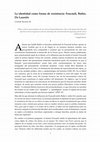 Research paper thumbnail of La identidad como forma de resistencia: Foucault, Butler, De Lauretis