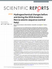 Research paper thumbnail of Hydrogeochemical changes before and during the 2016 Amatrice- Norcia seismic sequence (central Italy