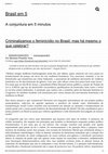 Research paper thumbnail of Criminalizamos o feminicídio no Brasil. Mas há mesmo o que comemorar?