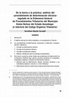 Research paper thumbnail of De la teoría a la práctica: análisis del «procedimiento de determinación oficiosa» regulado en la Ordenanza General de Procedimientos Tributarios del Municipio Simón Bolívar del Estado Anzoátegui (e indirecto del Código Orgánico Tributario)