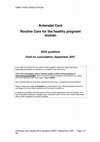 Research paper thumbnail of Antenatal Care Routine Care for the healthy pregnant woman