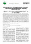 Research paper thumbnail of Differences in Physical, Physiological and Motor Performance Traits between Volleyball and Basketball Athletes in a University in Ghana