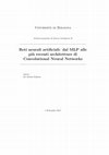 Research paper thumbnail of Reti neurali artificiali: dal MLP alle più recenti architetture di Convolutional Neural Networks