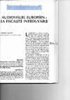 Research paper thumbnail of "Audiovisuel européen :  La fiscalité introuvable"