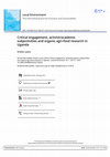 Research paper thumbnail of Critical engagement, activist/academic subjectivities and organic agri-food research in Uganda Critical engagement, activist/academic subjectivities and organic agri-food research in Uganda