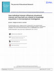 Research paper thumbnail of How individual interest influences situational interest and how both are related to knowledge acquisition: A microanalytical investigation