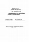 Research paper thumbnail of MANUAL DE DERECHO PENAL. PARTE GENERAL (Conforme al Proyecto de Código Penal de la República de Nicaragua de 2003