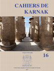 Research paper thumbnail of R. David, « Quand Karnak n’est plus un temple... Les témoins archéologiques de l’Antiquité tardive », Cahiers de Karnak 16, 2017, p. 147-165.