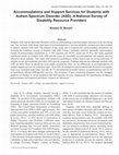 Research paper thumbnail of Accommodations and Support Services for Students with Autism Spectrum Disorder (ASD): A National Survey of Disability Resource Providers