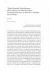 Research paper thumbnail of "What Miserable Friendlessness and Loneliness are Here Revealed": Touching Democracy in Melville's "Bartleby, the Scrivener"