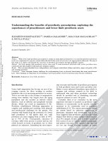 Research paper thumbnail of Understanding the benefits of prosthetic prescription: exploring the experiences of practitioners and lower limb prosthetic users.