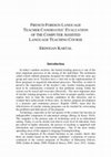 Research paper thumbnail of French foreign language teacher candidates' evaluation of the computer assisted language teaching course