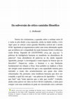 Research paper thumbnail of Da subversão do cético caminho filosófico: a tese de Leibniz