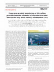 Research paper thumbnail of Long-term acoustic monitoring of fish calling provides baseline estimates of reproductive time-lines inthe May River estuary, southeastern USA