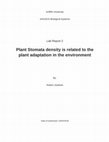 Research paper thumbnail of Plant Stomata density is related to the plant adaptation in the environment