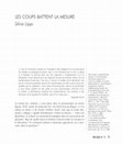 Research paper thumbnail of Les coups battent la mesure