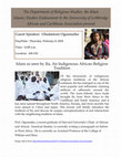 Research paper thumbnail of Islam as seen by Ifa, An Indigenous African Religion Tradition (Khan Endowment Islamic Studies Lecture by Oludamini Ogunnaike) -- Thursday 11 AM, AH-118, Feb 8th, University of Lethbridge, 2018