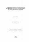 Research paper thumbnail of Analyse des textes utilisés dans les méthodes actuelles de l'enseignement du Français langue étrangère