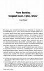 Research paper thumbnail of Pierre Bourdieu: Simgesel Şiddet, Eğitim, İktidar