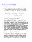 Research paper thumbnail of Review of Eunyoung Kim & Katherine C. Aquino, eds. Disability as Diversity in Higher Education: Policies and Practices to Enhance Student Success New York: Routledge, 2017. ISBN: 978-1-138-18619-7(pbk). 262 pgs.