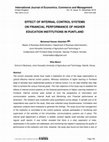 Research paper thumbnail of EFFECT OF INTERNAL CONTROL SYSTEMS ON FINANCIAL PERFORMANCE OF HIGHER EDUCATION INSTITUTIONS IN PUNTLAND