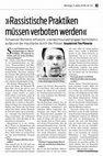 Research paper thumbnail of »Rassistische Praktiken
müssen verboten werden«