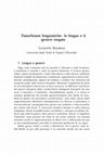 Research paper thumbnail of Balirano, G. 2017. TransAzioni Linguistiche: Le Lingue e il Genere Negato