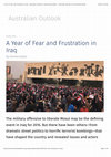 Research paper thumbnail of 2016: Fear and frustration in Iraq