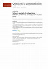 Research paper thumbnail of Science sociale et polyphonie